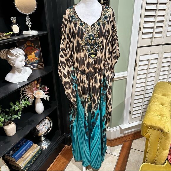 Lucky & Coco Embellished Kaftan Maxi Dress - Size S - Picture 1 of 11